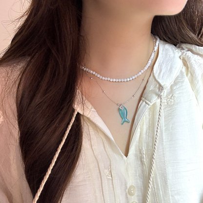 🐟✨ Ocean Dream Blue Fish Tail Earrings