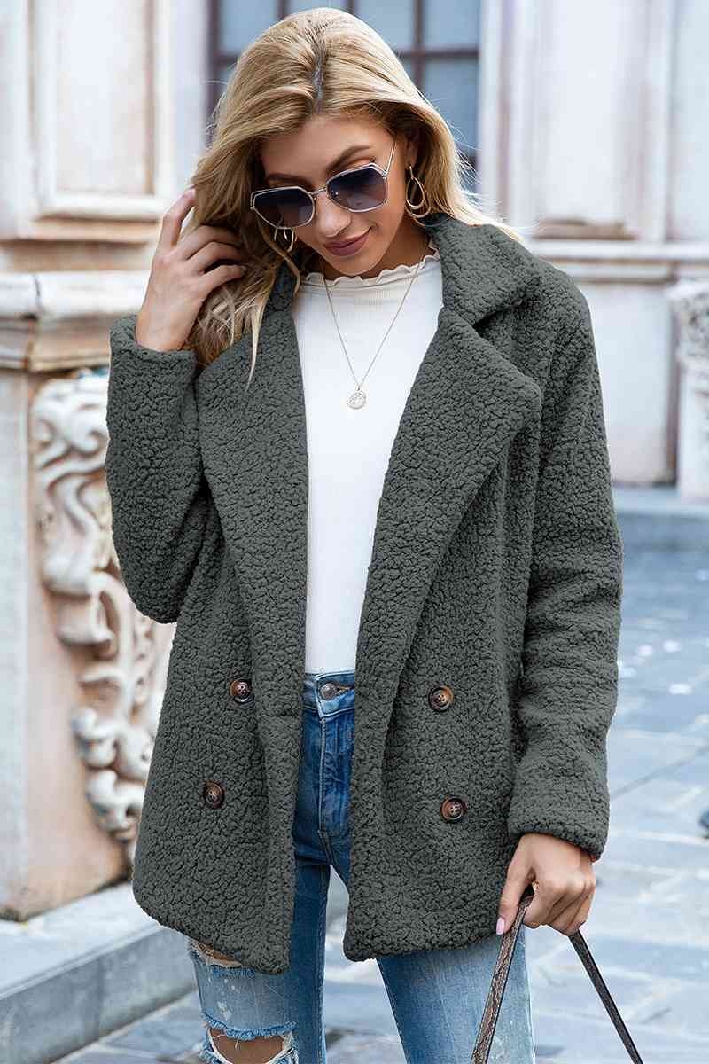 Christmas Hot Sales: 60% Off - Women’s Sherpa Teddy Jacket – Warm Fleece Coat with Double Buttons
