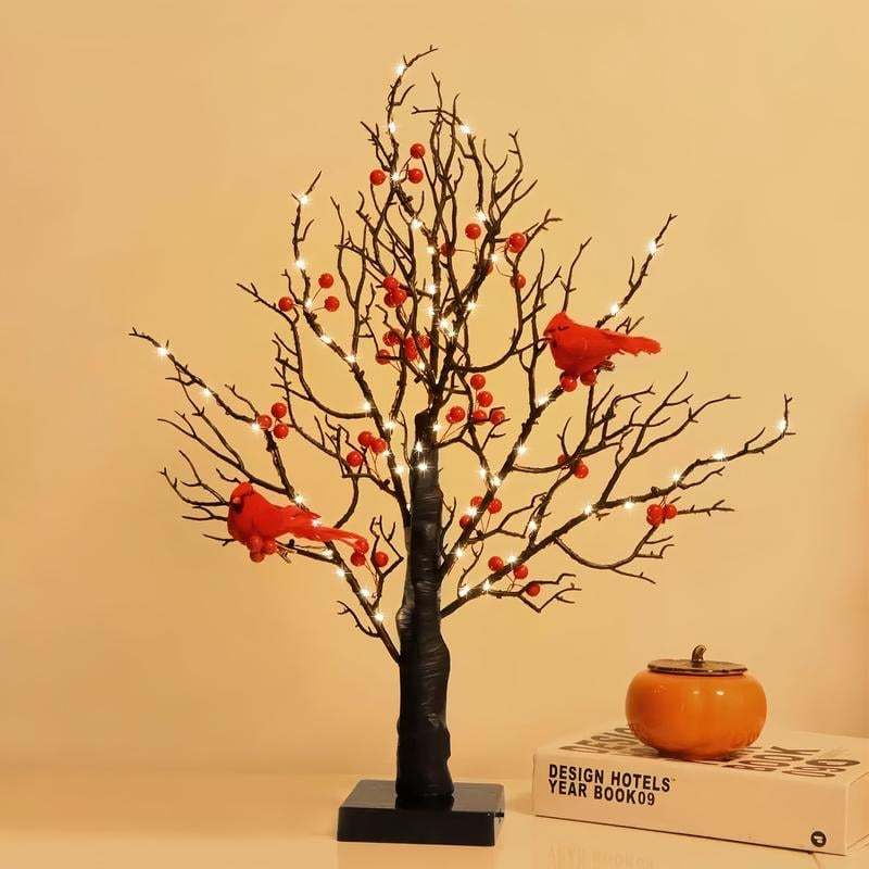 🐦Vintage Glowing Tree with Cardinals