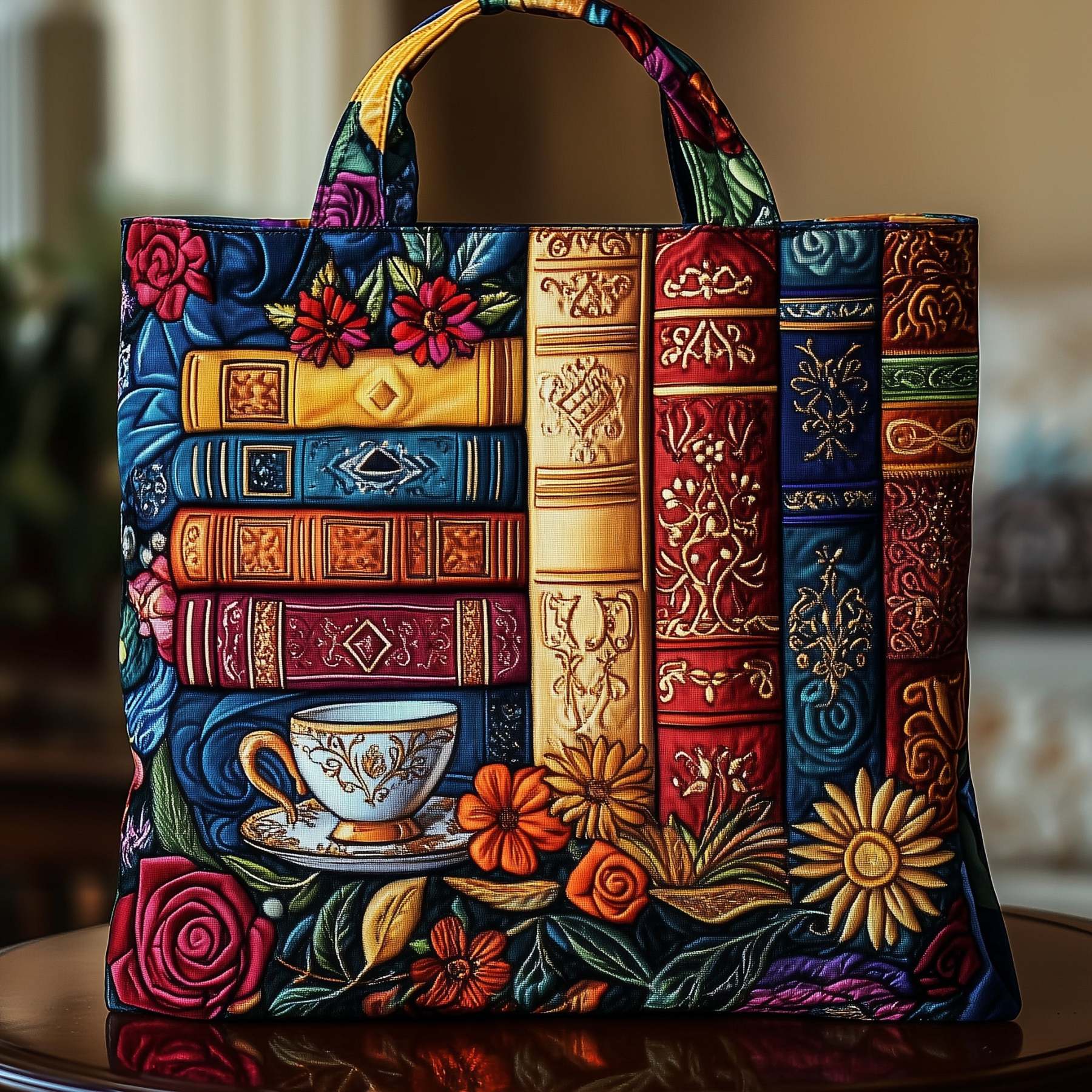 Cozy Book Quilted Tote Bag GFTOMA1569