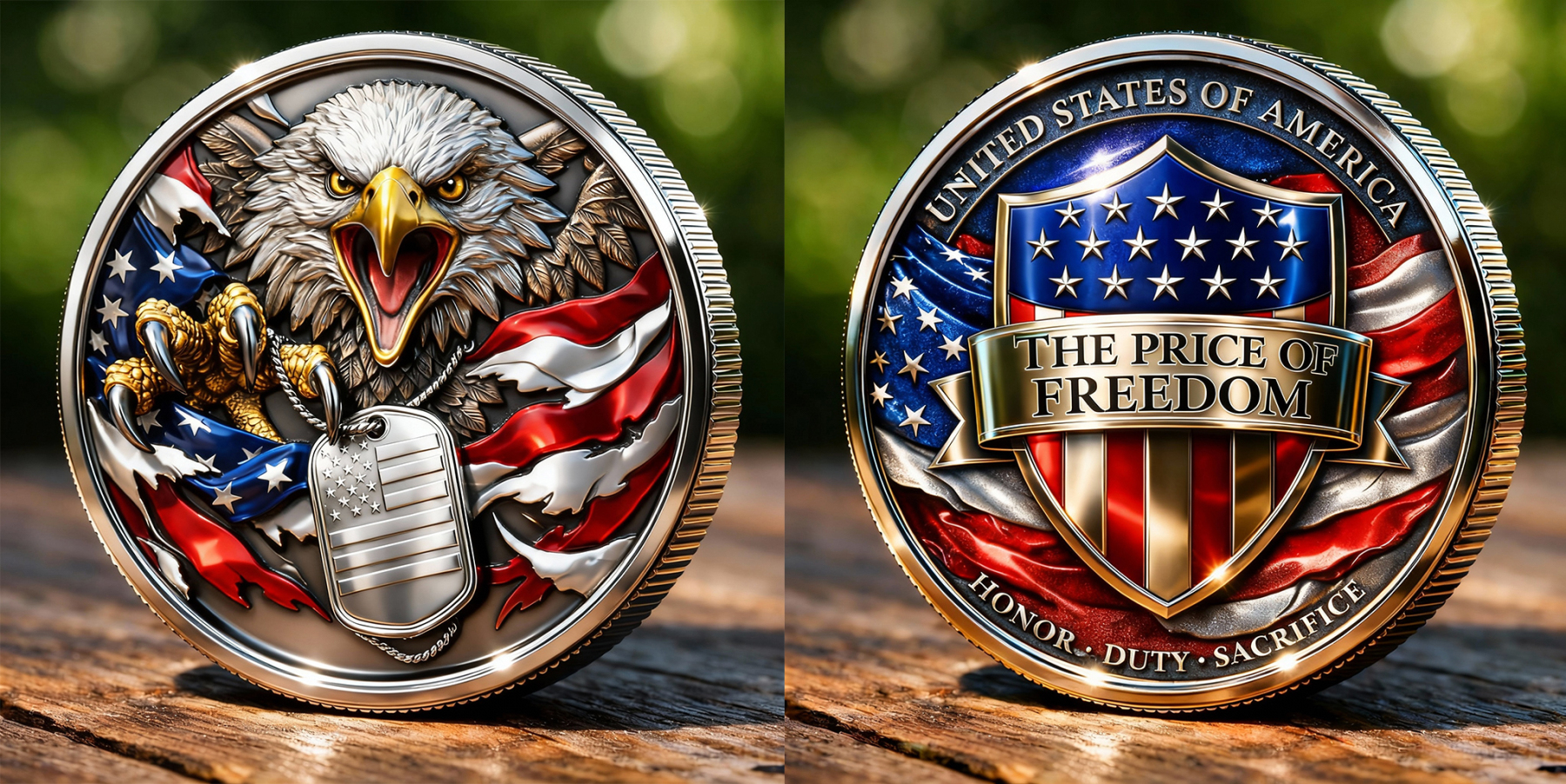 United States of America “The Price of Freedom” 3D Eagle Commemorative Challenge Coin