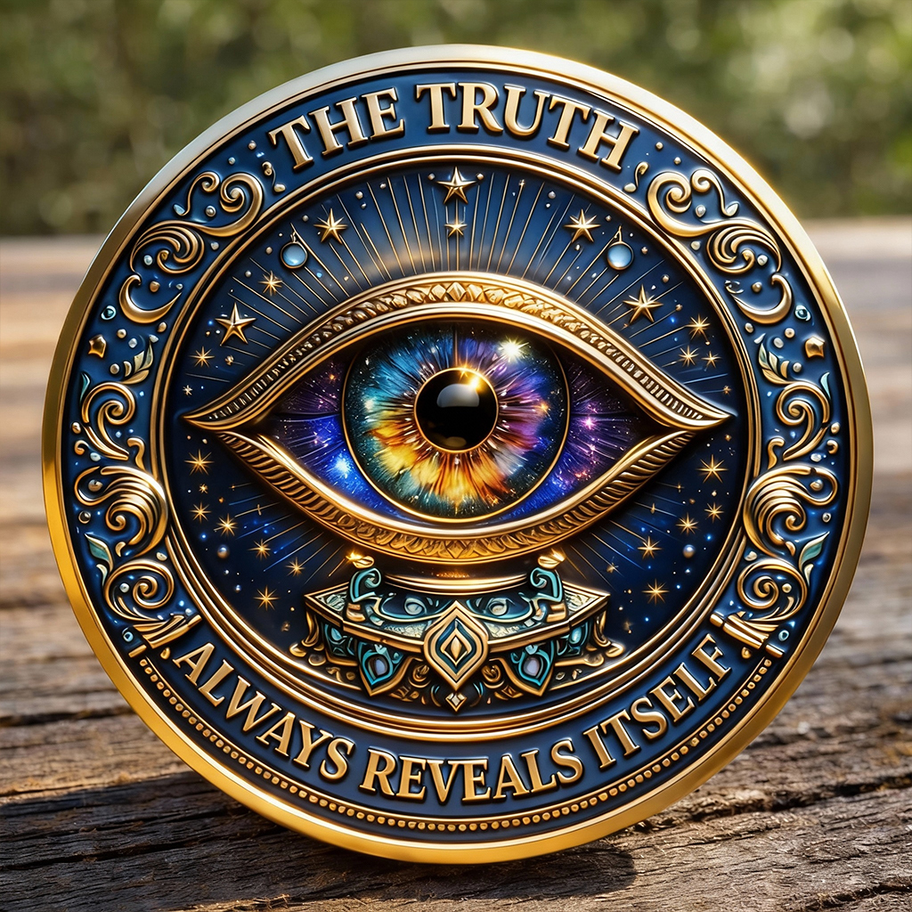 “The Truth Always Reveals Itself” Crystal Ball & All-Seeing Eye Challenge Coin