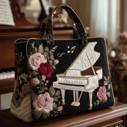 Grand piano quilted handbag