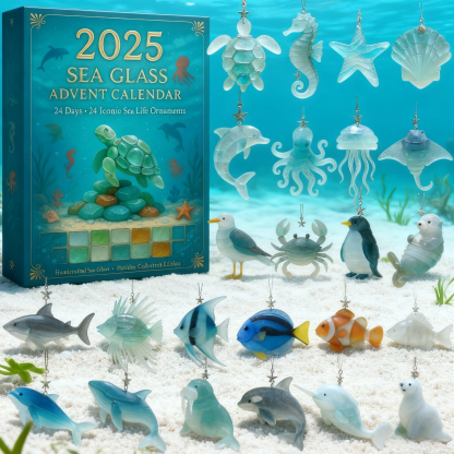 🔥Limited Edition, Only 100 Sets Left! - 🌊2025 Sea Glass Advent Calendar · Ocean Treasures(🌊 10% of proceeds support U.S. marine life protection.)
