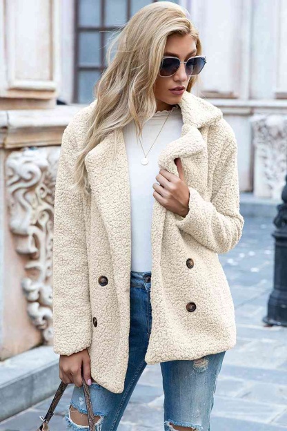 Christmas Hot Sales: 60% Off - Women’s Sherpa Teddy Jacket – Warm Fleece Coat with Double Buttons