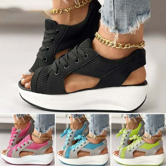 🔥Hot Sale - 49% off 🔥 Lace-up sandals with contrasting cutouts