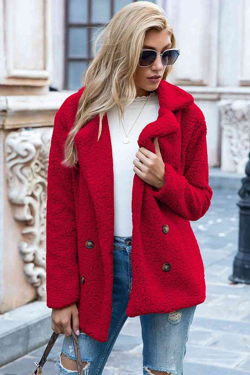 Christmas Hot Sales: 60% Off - Women’s Sherpa Teddy Jacket – Warm Fleece Coat with Double Buttons