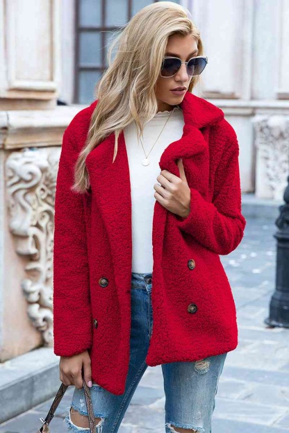 Christmas Hot Sales: 60% Off - Women’s Sherpa Teddy Jacket – Warm Fleece Coat with Double Buttons
