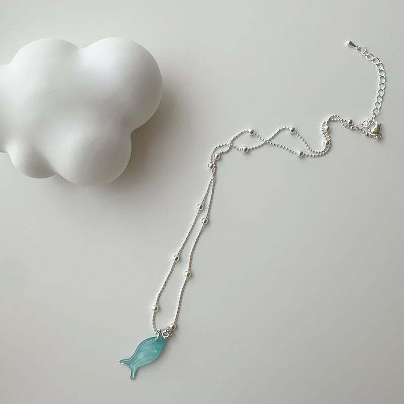 🐟✨ Ocean Dream Blue Fish Tail Earrings