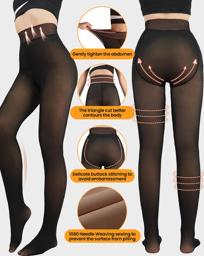 MAGIC VELVET LINED LEGGINGS • CLOSED FOOT (LOOKS LIKE PANTYHOSE)