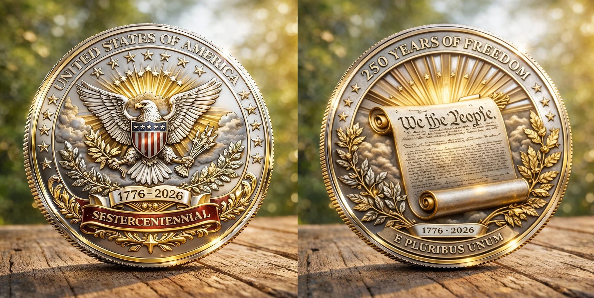 United States of America 250 Years of Freedom 1776–2026 Sestercentennial Commemorative Coin