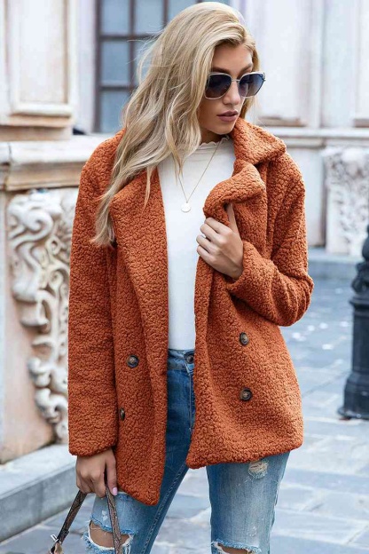 Christmas Hot Sales: 60% Off - Women’s Sherpa Teddy Jacket – Warm Fleece Coat with Double Buttons