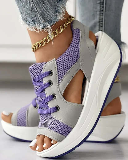 🔥Hot Sale - 49% off 🔥 Lace-up sandals with contrasting cutouts