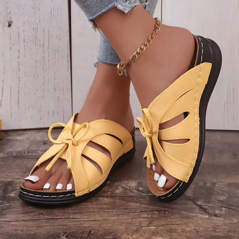 🔥LAST DAY 70% OFF -WOMEN'S COMFORT BOWTIE SLIDE SANDALS