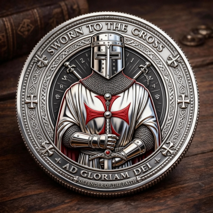 🏆Flash Sale 60% OFF -“Sworn to the Cross” – Defender of the Faith Commemorative Coin ✝️🛡️