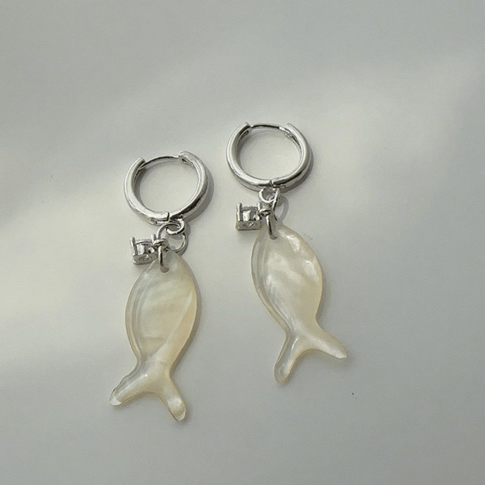 🐟✨ Ocean Dream Blue Fish Tail Earrings