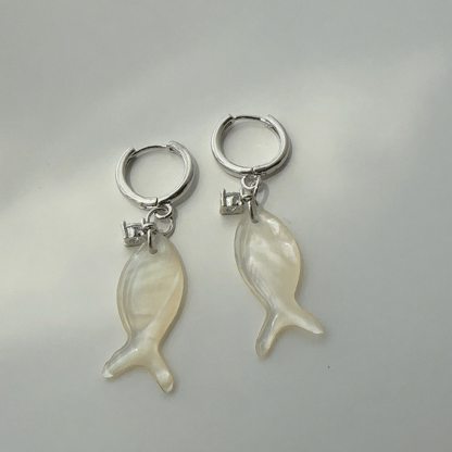 🐟✨ Ocean Dream Blue Fish Tail Earrings