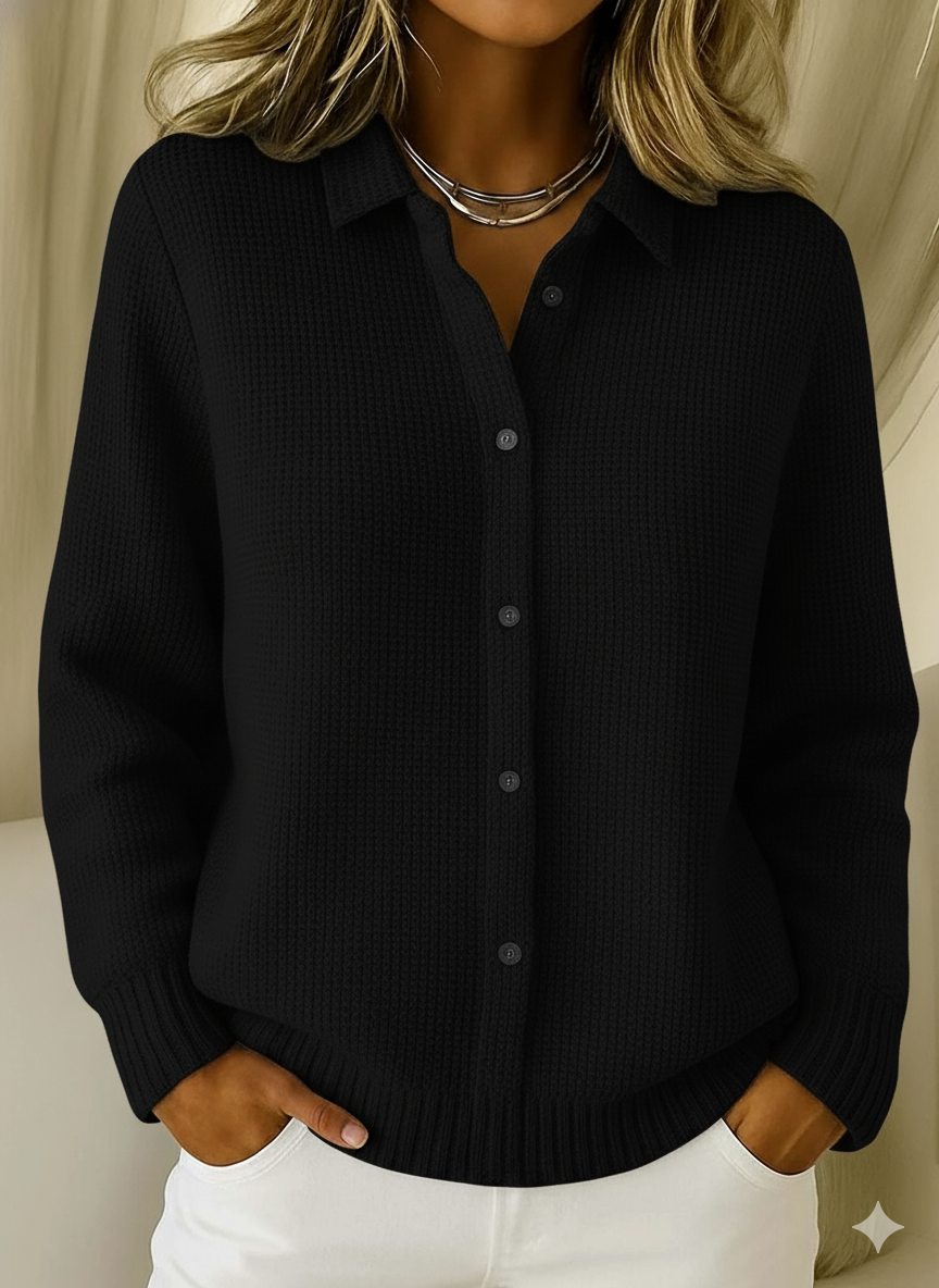 CLEARANCE SALE🔥Women's Casual Cotton Waffle Knit Button Cardigan Sweater