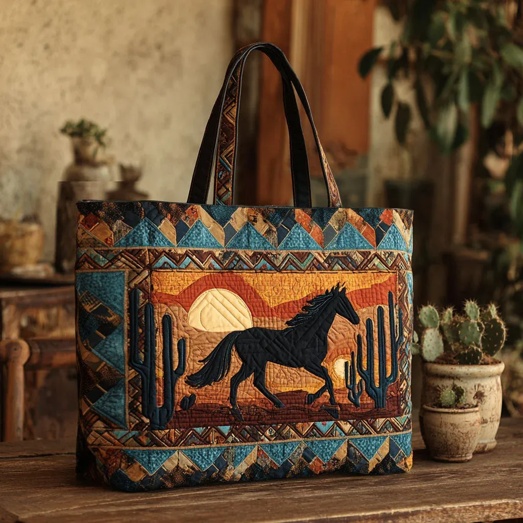 🔥Handmade Art Horse Year Quilted Tote Bag
