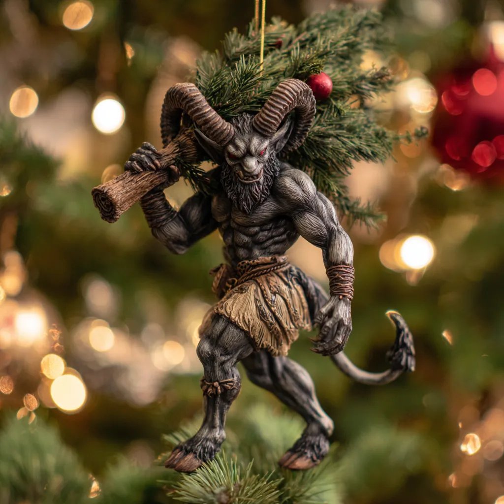 2026 Krampus Christmas Mica Ornament – Dark Holiday Mischief Collectio