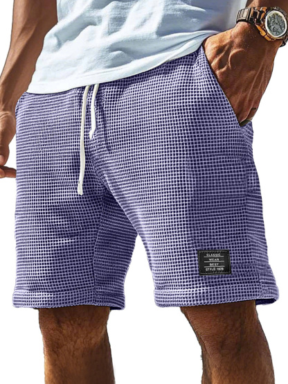 Men's Everyday Corduroy Waffle Embroidered Logo Casual Shorts