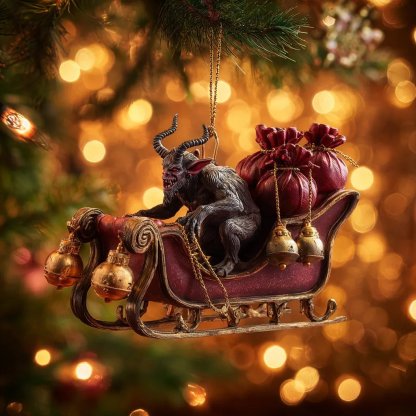 2026 Krampus Christmas Mica Ornament – Dark Holiday Mischief Collection
