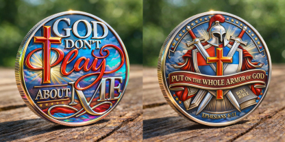 “God Don’t Play About Me” Christian Faith Challenge Coin