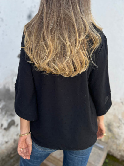 CLEARANCE SALE🔥 Round Neck Embroidered Large Cuffs Casual Shirt