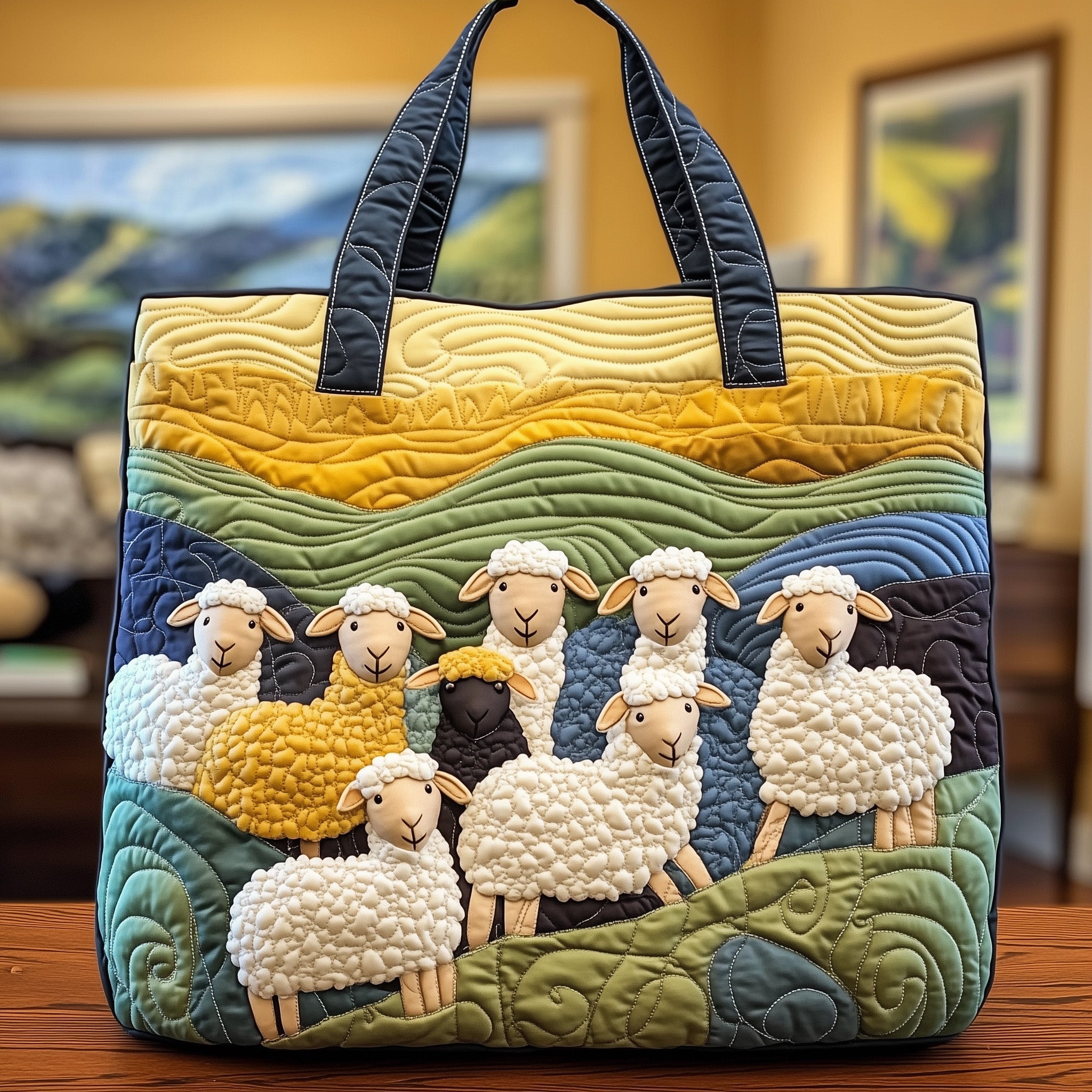 Sheep Serenity Quilted Tote Bag GFTOHD8066