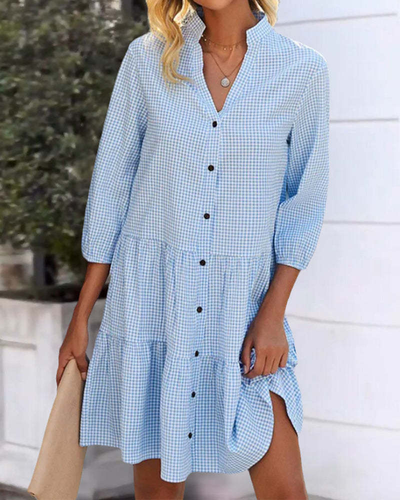 Plaid shirt dress