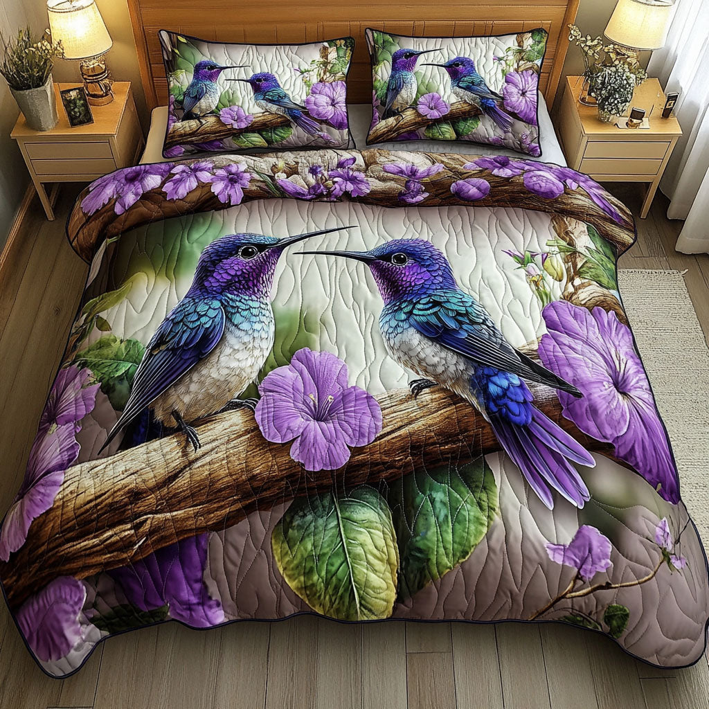 Hummingbird 3-Piece Quilted Bedding Set NCU0VT156