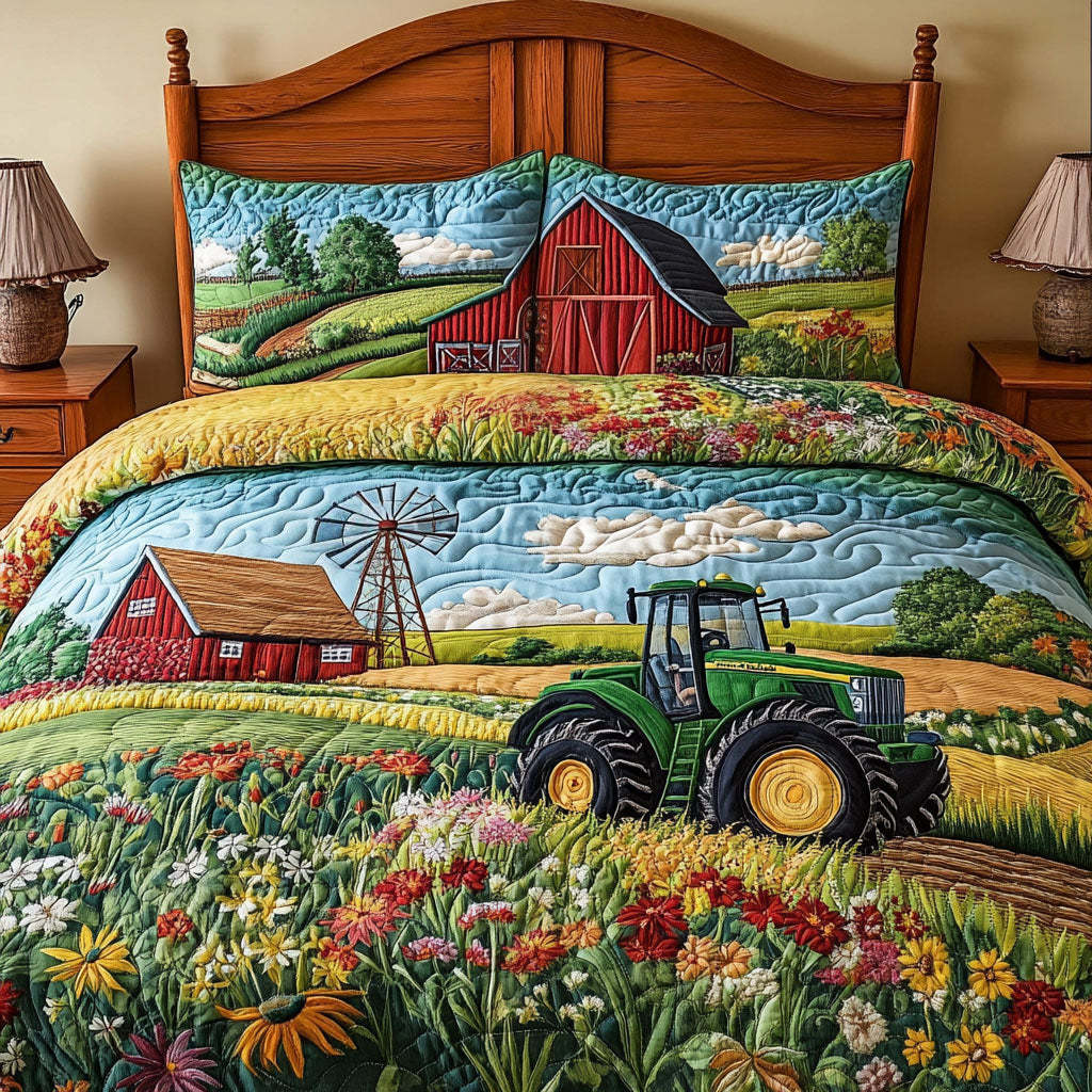 Farm 3-Piece Quilted Bedding Set NCU0VT141