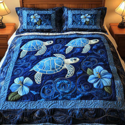 Turtle 3-Piece Quilted Bedding Set NCU0VT170