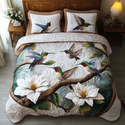 Hummingbird 3-Piece Quilted Bedding Set NCU0VT156