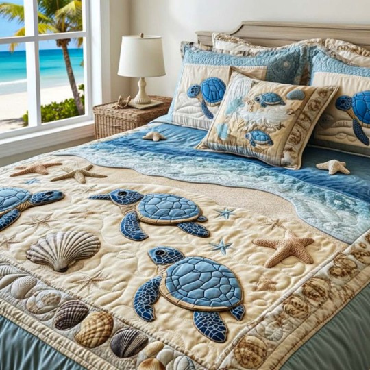 Three-piece quilted bedding set