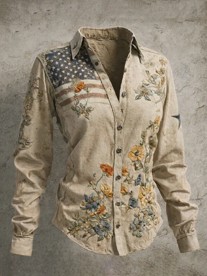 New Arrival 🔥 Women's Casual American 250th Anniversary Print Vintage Shirt