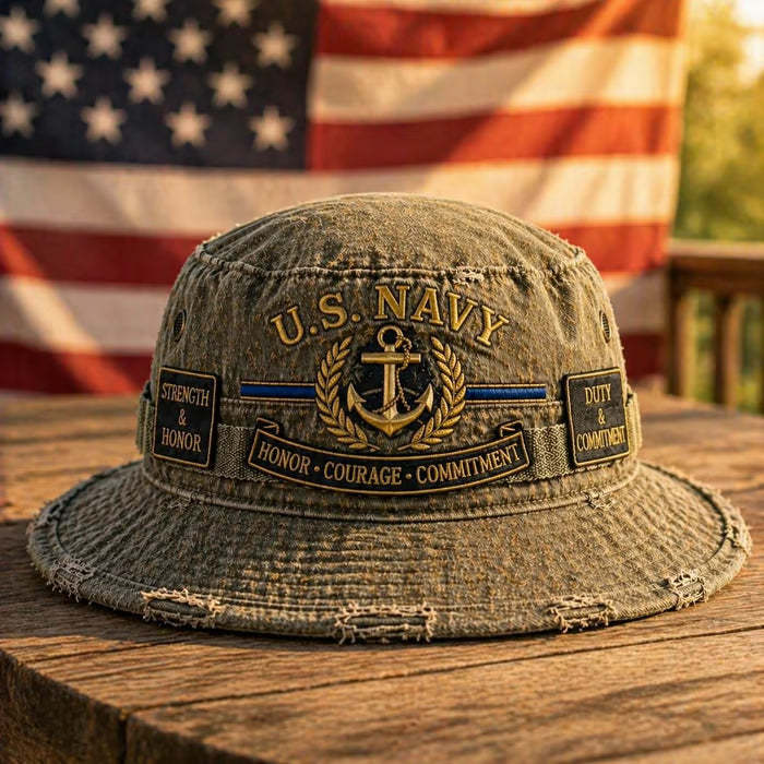 🏆Last Day Promo: 50% OFF - U.S. NAVY “Honor · Courage · Commitment” Boonie Hat