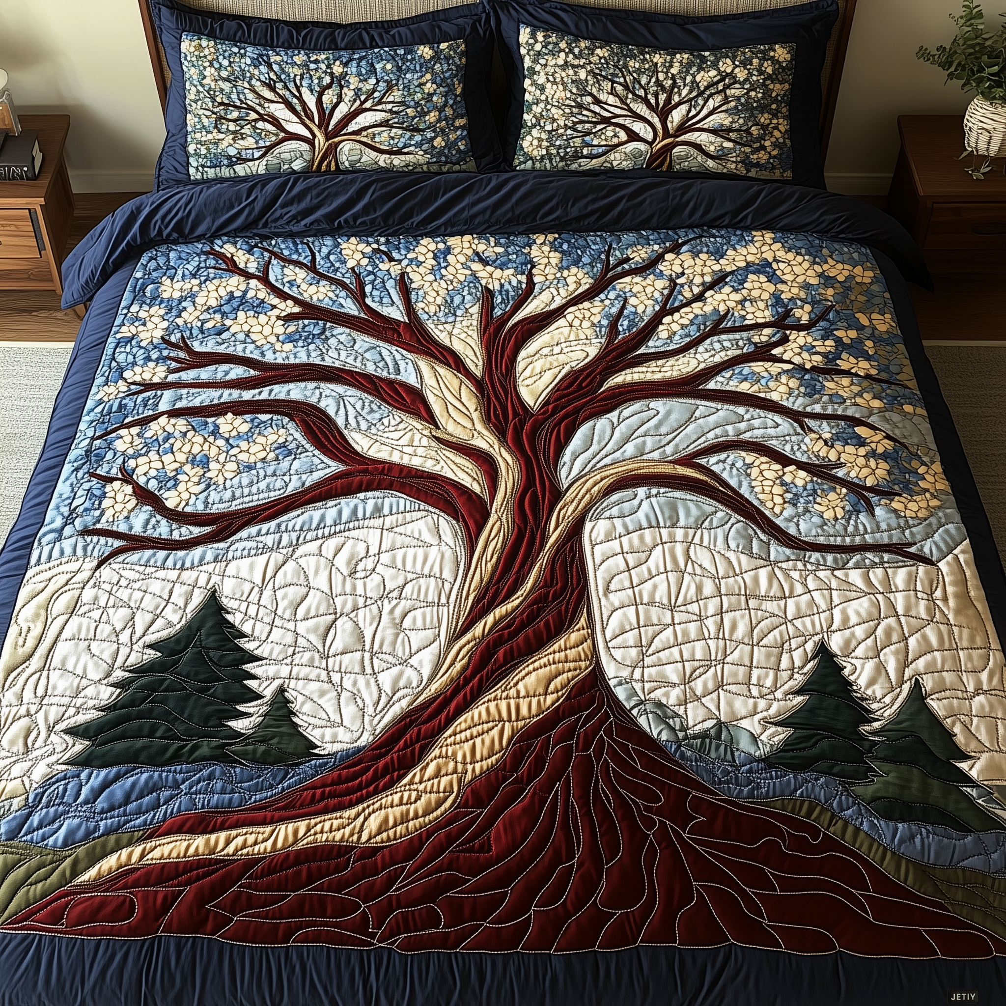 Forest Harmony 3-Piece Quilted Bedding Set NCU0DK2461