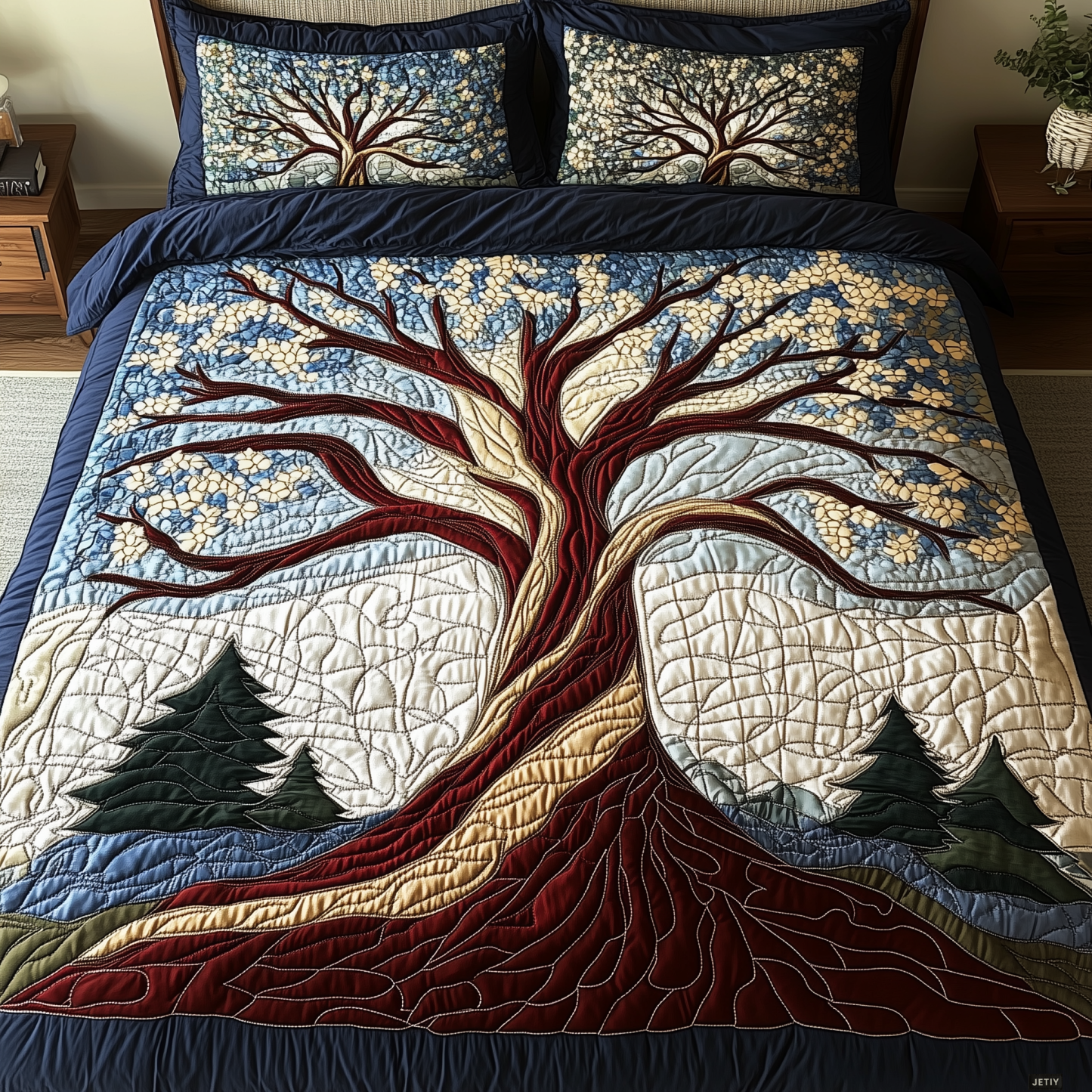 Forest Harmony 3-Piece Quilted Bedding Set NCU0DK2461