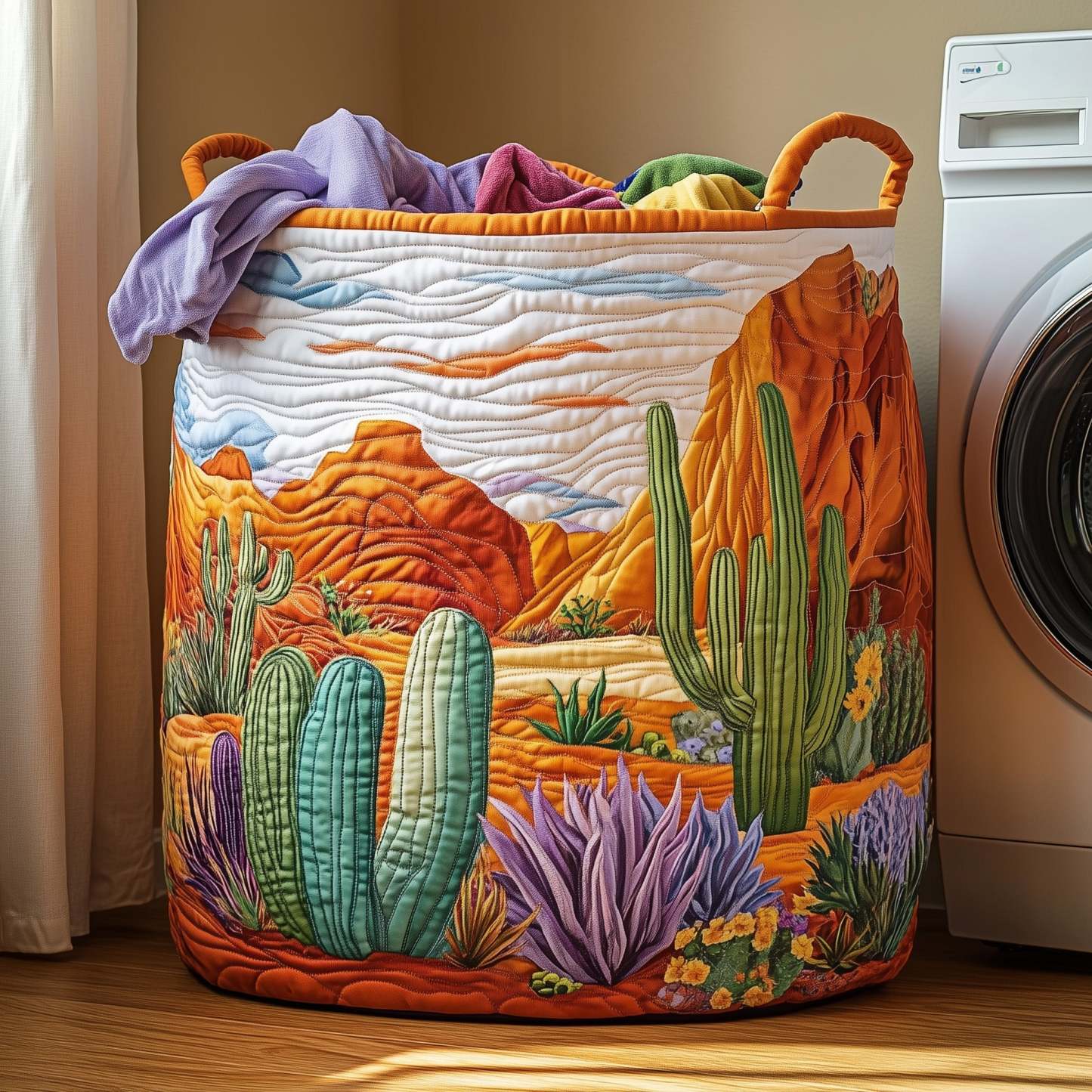 Cactus Heaven Quilted Laundry Basket GFTOHD10062