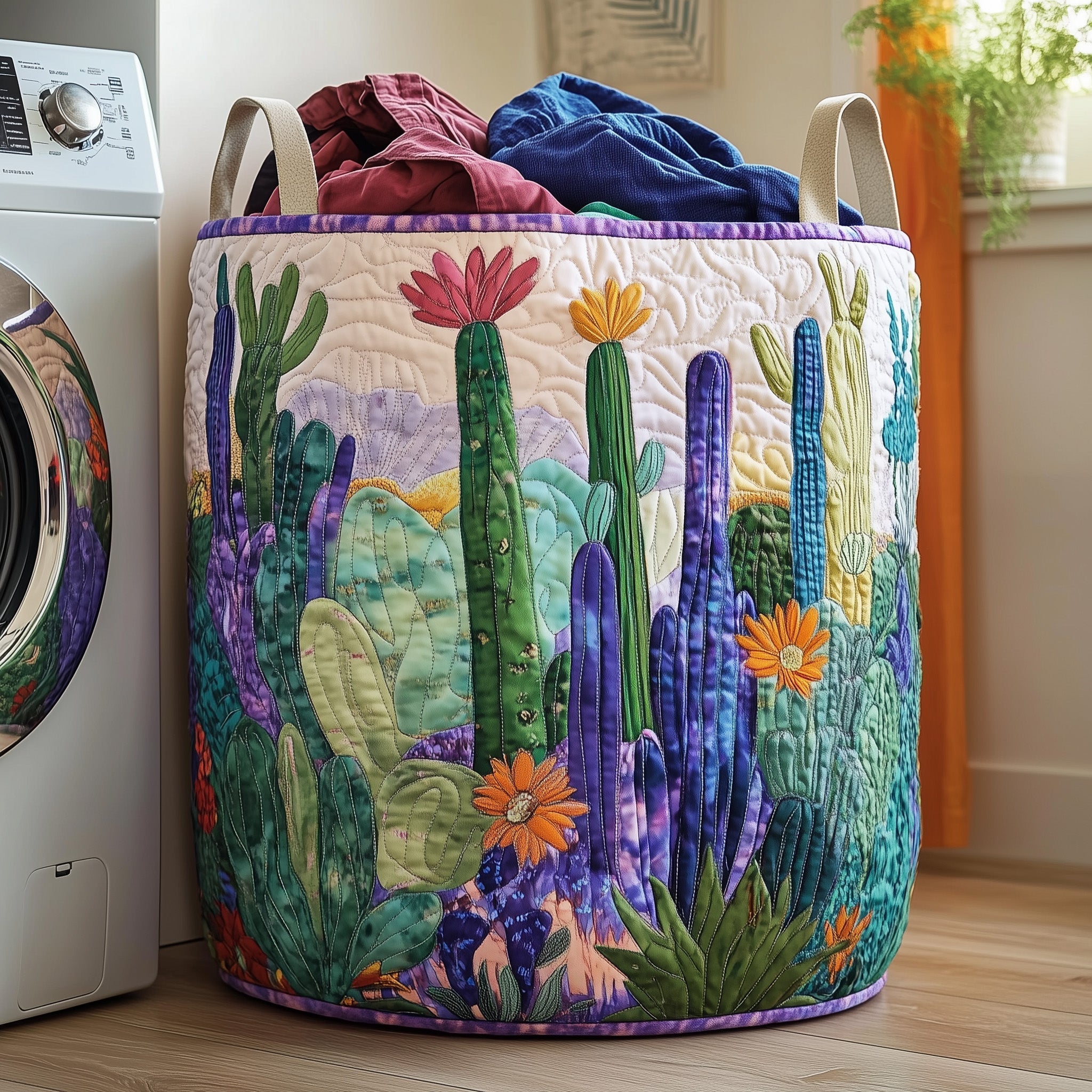 Cactus Heaven Quilted Laundry Basket GFTOHD10068