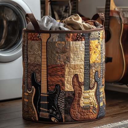 Vintage Guitar Quilted Laundry Basket GFTOHD10092