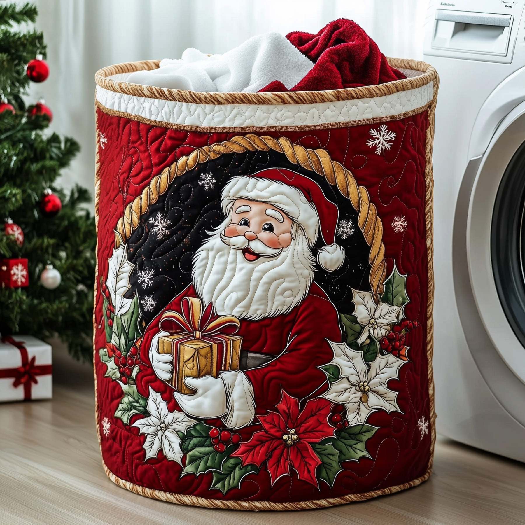 Santa Dream Quilted Laundry Basket GFTOHD10142