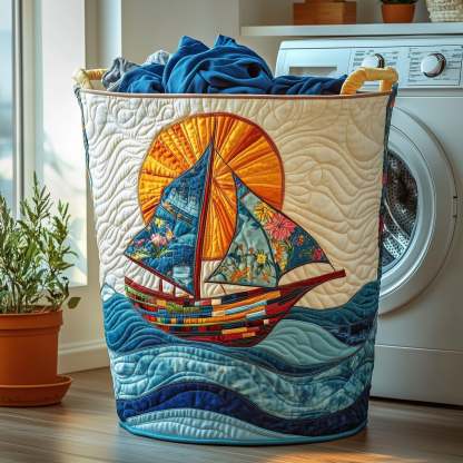 Sailling Ship Quilted Laundry Basket GFTOHD10401