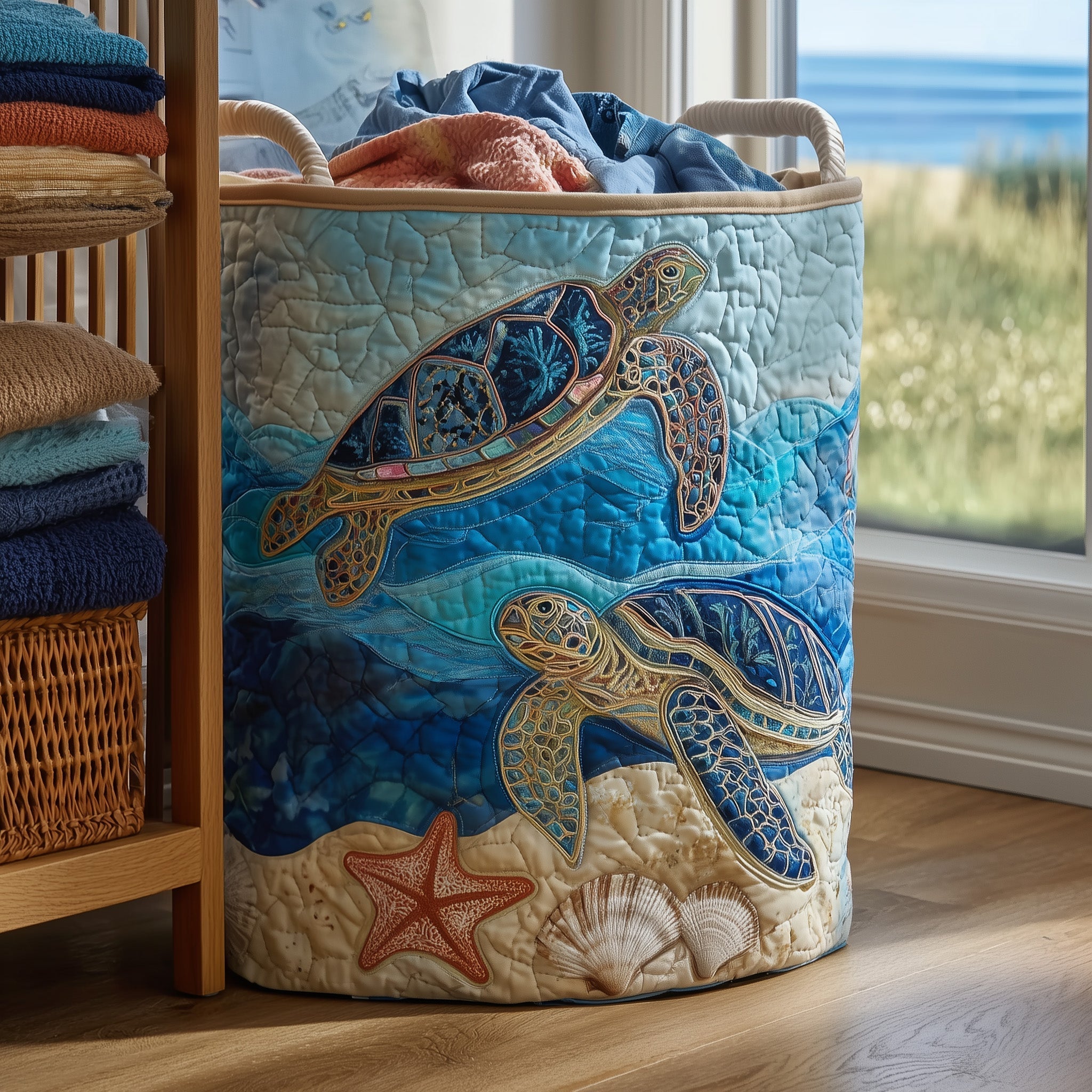 Turtle Quilted Laundry Basket GFTOMA3690
