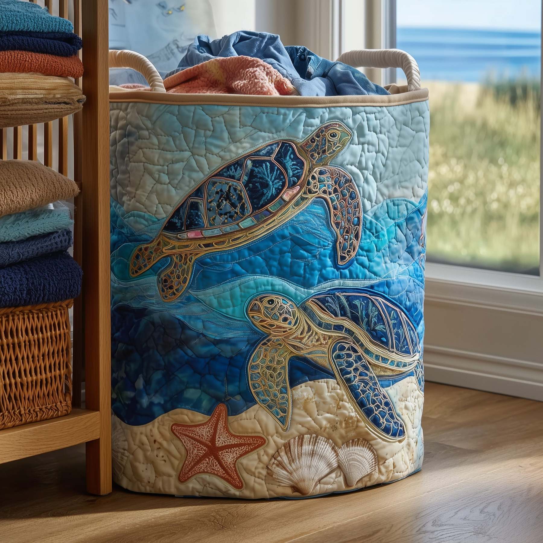 Turtle Quilted Laundry Basket GFTOMA3690
