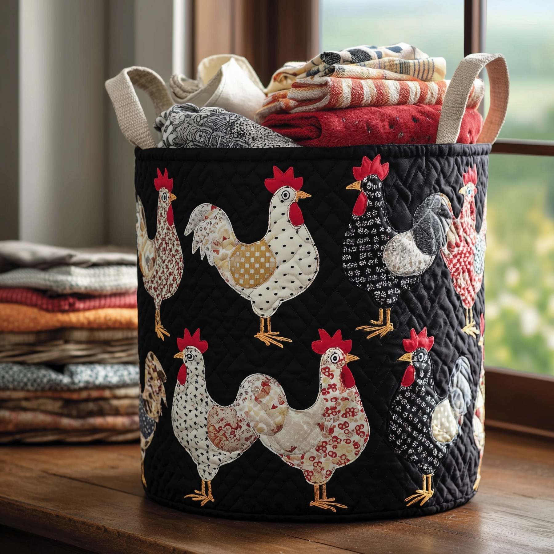 Chicken Quilted Laundry Basket GFTOMA3700