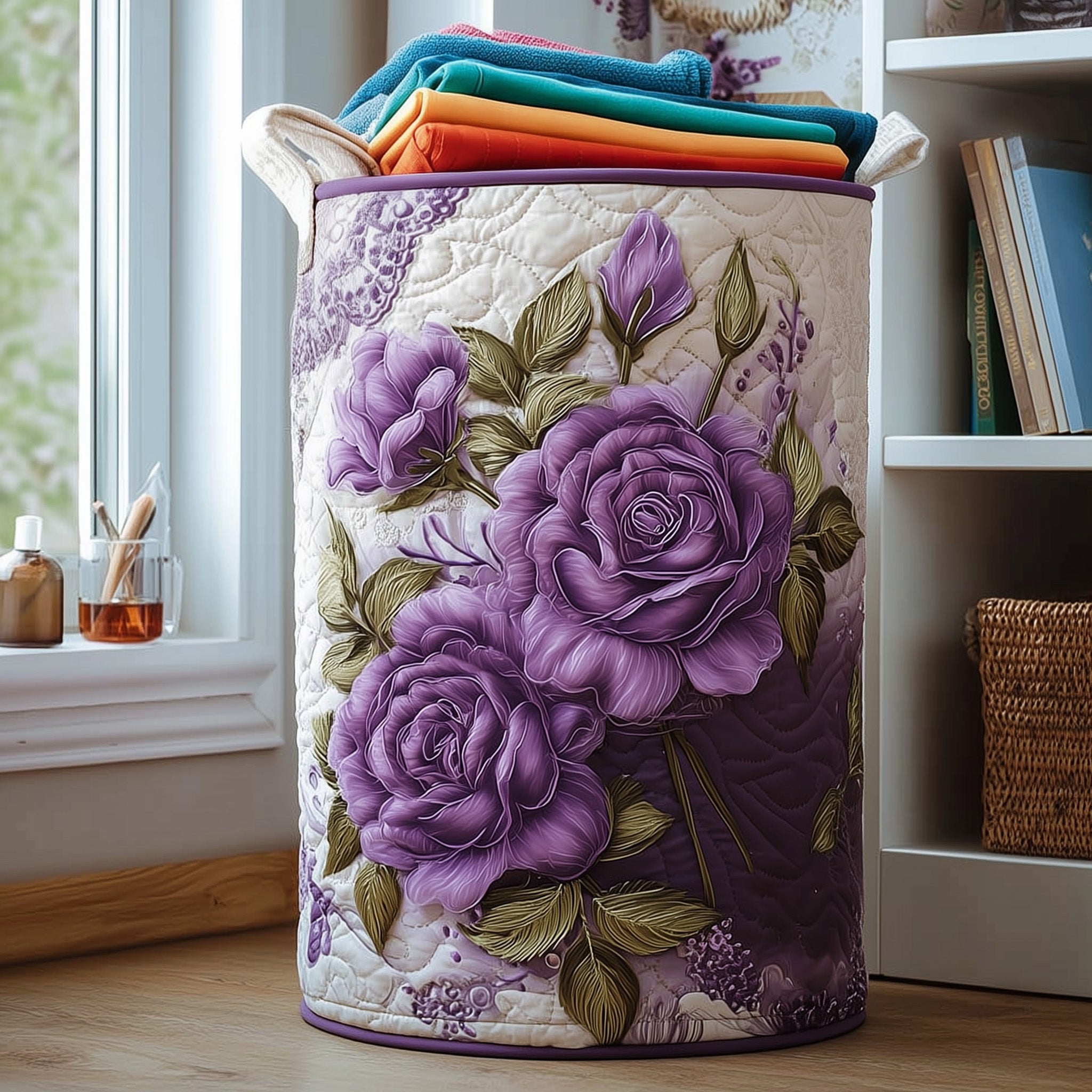 Rose Quilted Laundry Basket GFTOMA3929