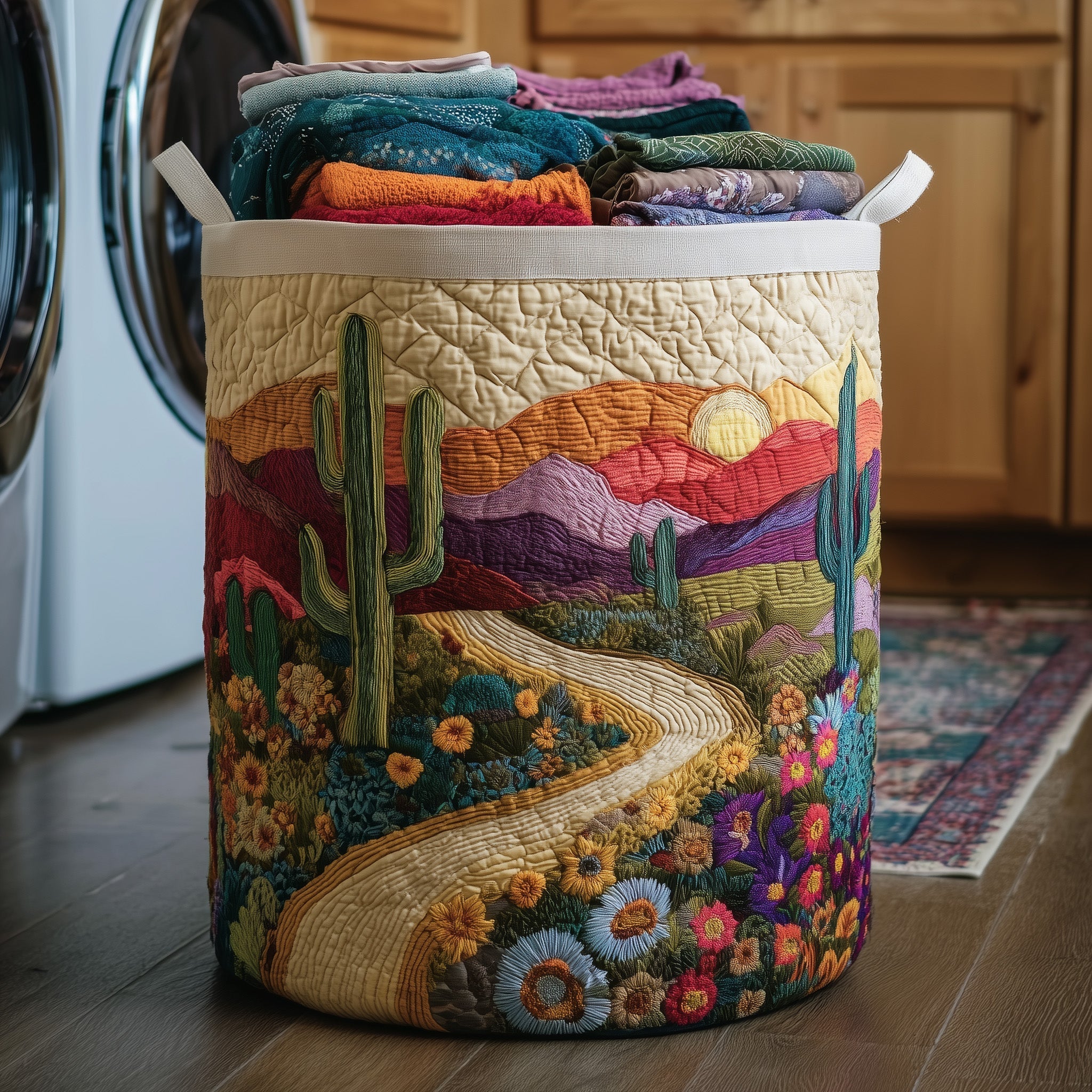 Cactus Sunset Quilted Laundry Basket GFTOMA4395