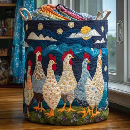 Chicken Dream Quilted Laundry Basket GFTONL5901